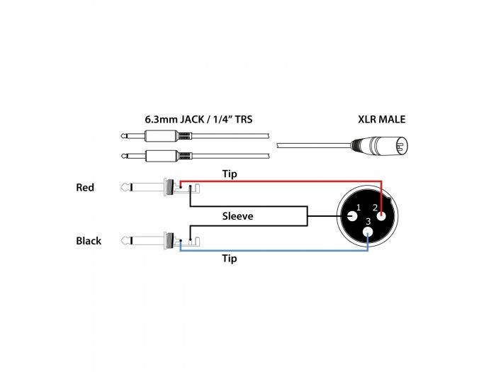 PD-Connex CX56-1 Cable XLR Macho - 2x 6.3 Mono 1.5m 177150 - 2