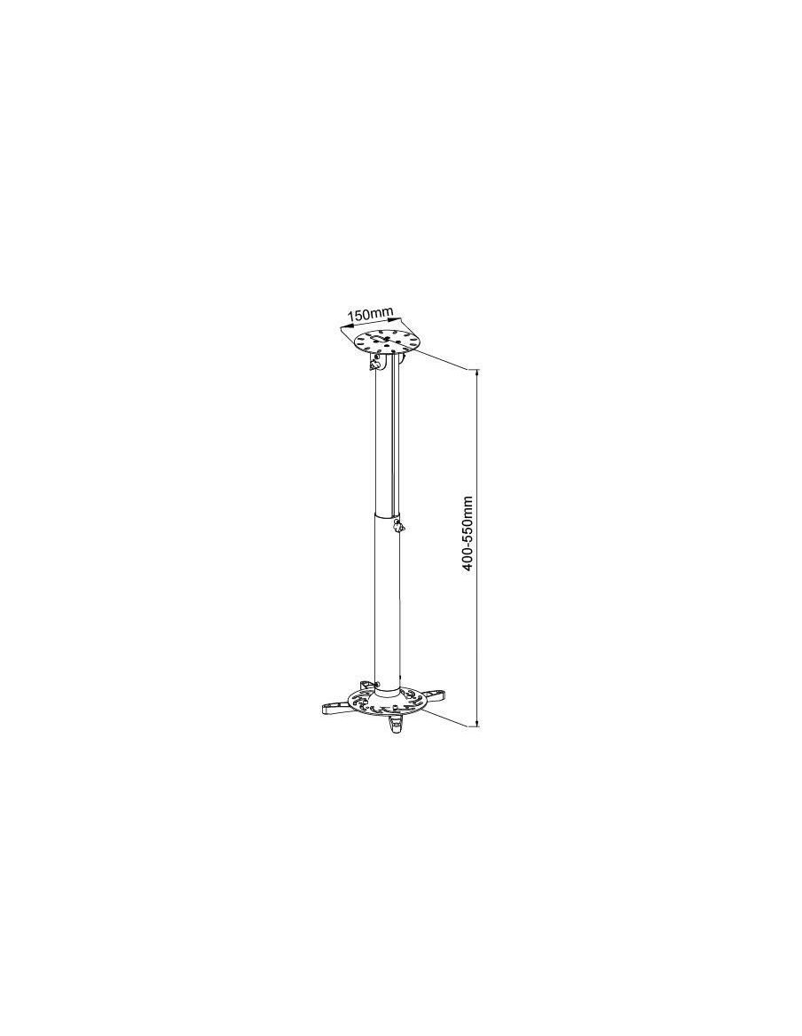 Vivolink Ceiling Mount, 15kg Capacity, 380-550mm, Aluminium, White - 3