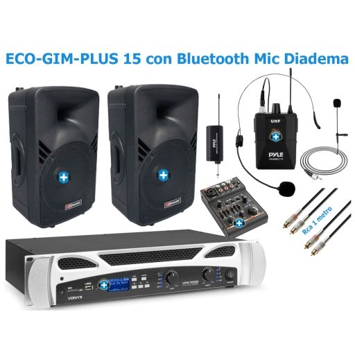 Pack ECO-GIM-PLUS 15  con Bluetooth Mic Diadema 2