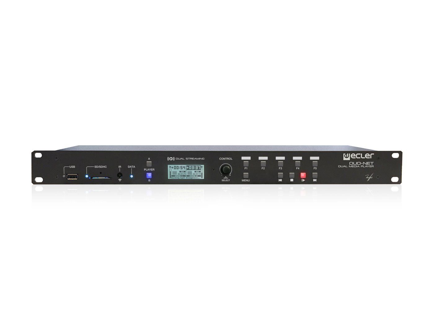 ECLER Reproductores De Audio  Reproductor de audio dual multimedia y streaming DUO-NET PLAYER