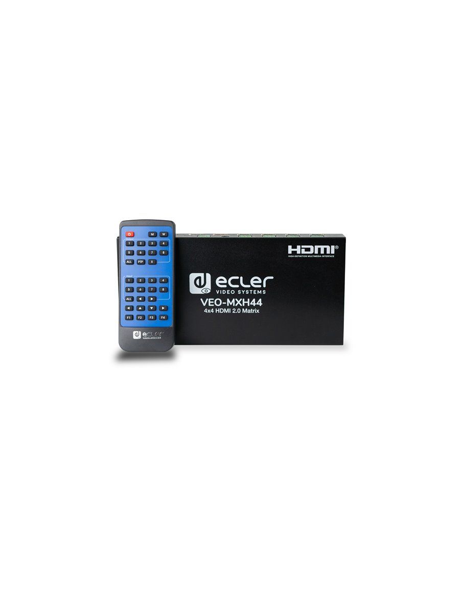 ECLER Selectores y Matrices  Matriz HDMI 2.0 4X4 con desembebedor de audio VEO-MXH44