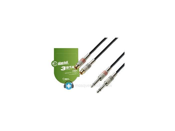 Adam Hall Cable de audio Jack 6.3mm a RCA - 6 metros - K3TPC0600 - 2