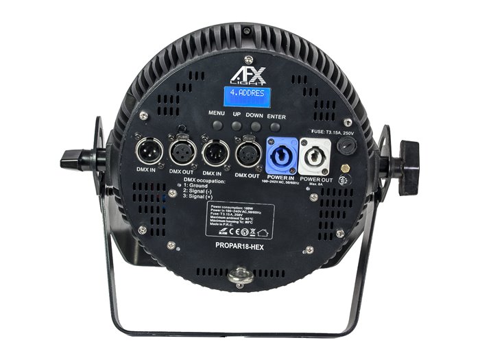 AFX AFX - PRO LED PROJECTOR ALUMINIUM HOUSING 18 x 12W RGBWA-UV PROPAR18-HEX