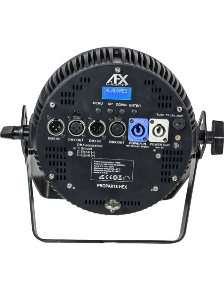 AFX AFX - PRO LED PROJECTOR ALUMINIUM HOUSING 18 x 12W RGBWA-UV PROPAR18-HEX