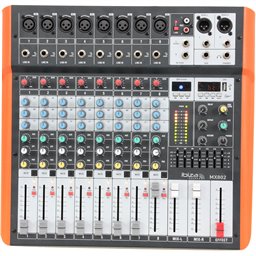 IBIS 8-CH MIXER USB/BT, +48V,1xAUX,1xEFFECT, 7-EQ MX802 2