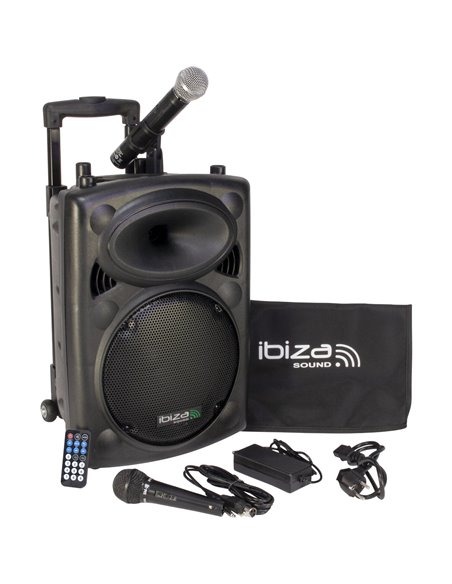 IBIS 10'' PORTABLE KARAOKE SET +VHF MIC/WIRED MIC/USB-SD REC/VOX, BLUETOOTH PORT10VHF- PORT10VHF-BT
