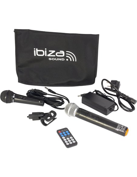 IBIS 10'' PORTABLE KARAOKE SET +VHF MIC/WIRED MIC/USB-SD REC/VOX, BLUETOOTH PORT10VHF- PORT10VHF-BT