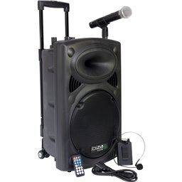 IBIS 12'' PORTABLE PA SYSTEM W/ 2 VHF MIC /USB-SD REC /VOX, BLUETOOTH PORT12VHF-BT PORT12VHF-BT