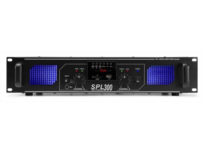 Skytec SPL 300MP3 Amplificador con LEDs azules EQ Negro  178764 - 3