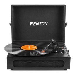 Fenton RP118B Tocadiscos retro con entrada/salida Bluetooth y USB - Negro