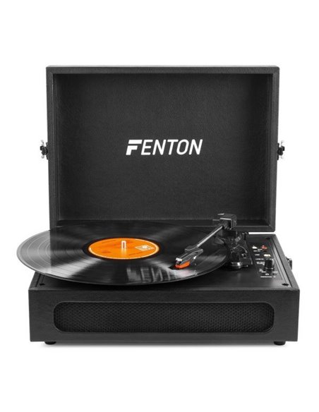 Fenton RP118B Tocadiscos retro con entrada/salida Bluetooth y USB - Negro