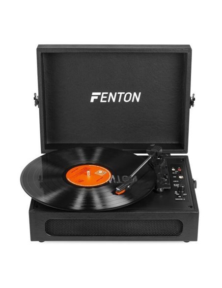 Fenton RP118B Tocadiscos retro con entrada/salida Bluetooth y USB - Negro