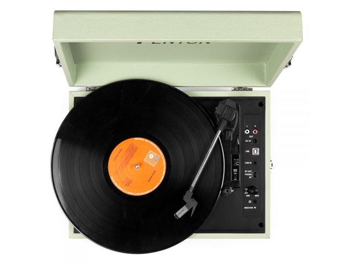 Fenton RP118C Tocadiscos retro con entrada/salida Bluetooth y USB - Verde