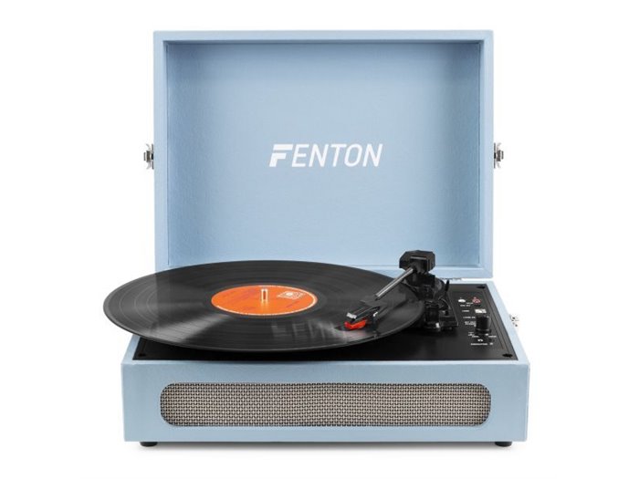 Fenton RP118E Tocadiscos retro con entrada/salida Bluetooth y USB - Azul