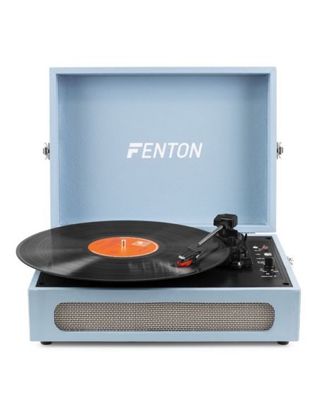 Fenton RP118E Tocadiscos retro con entrada/salida Bluetooth y USB - Azul