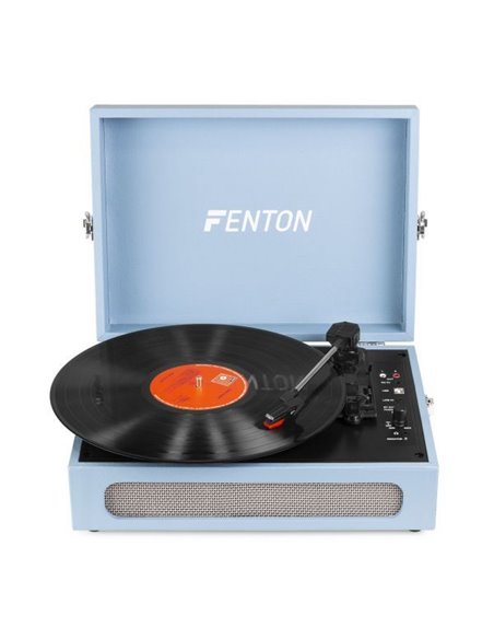 Fenton RP118E Tocadiscos retro con entrada/salida Bluetooth y USB - Azul