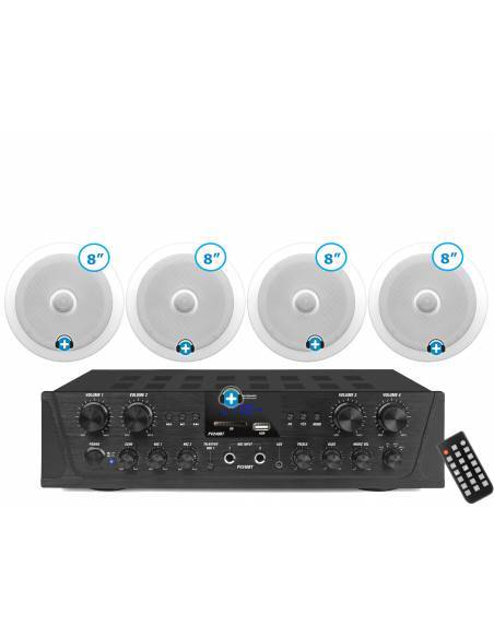 TAMPA 4X8 - HILO MUSICAL EN CASA  4 zonas - 4 altavoces techo 8 pulgadas