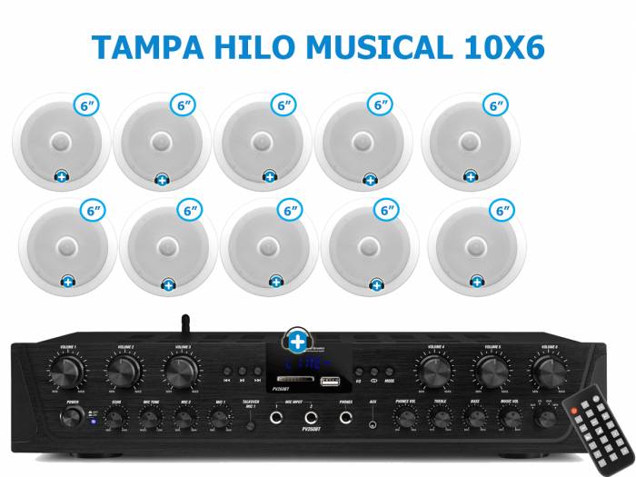 DALLAS 10X6 - HILO MUSICAL EN CASA  6 zonas - 10 altavoces techo 6 pulgadas - 2