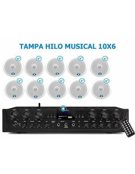 DALLAS 10X6 - HILO MUSICAL EN CASA  6 zonas - 10 altavoces techo 6 pulgadas - 2