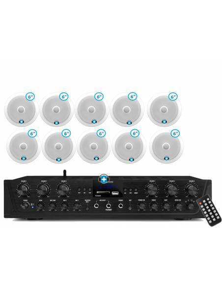 DALLAS 10X6 - HILO MUSICAL EN CASA  6 zonas - 10 altavoces techo 6 pulgadas