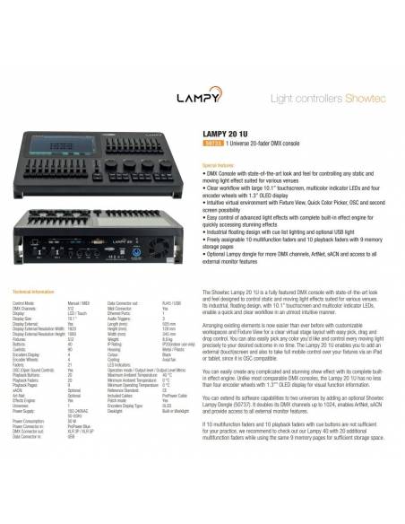 LAMPY 20 1U Consola DMX con 20 faders y 1 Universo - 3