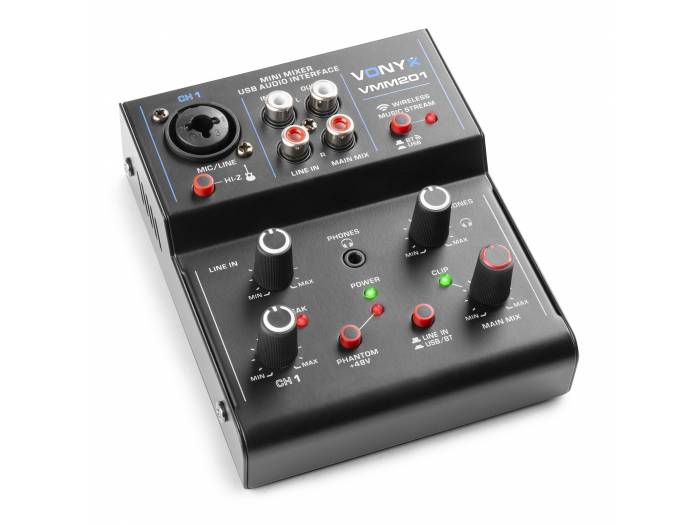 Vonyx VMM201 Mezclador 2 canales con USB Audio Interface 172640