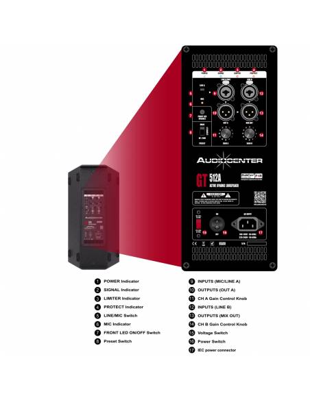 AUDIOCENTER GT-508A ALTAVOZ DSP ACTIVO 8 - 5