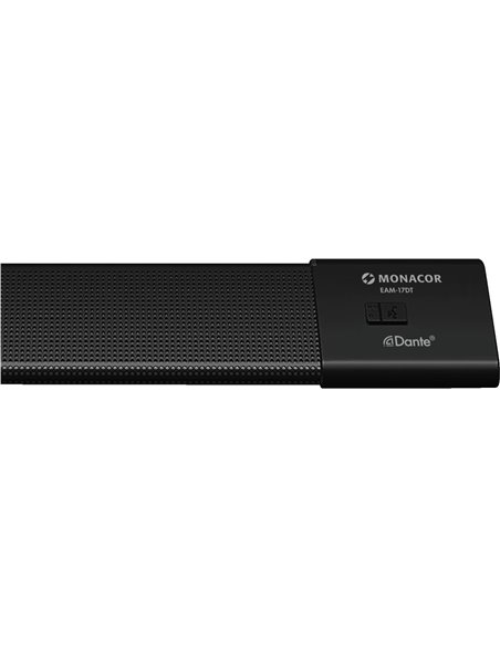 Monacor EAM-17DT Micrófono de mesa PTT para megafonía con módulo Dante
sup®/sup integrado