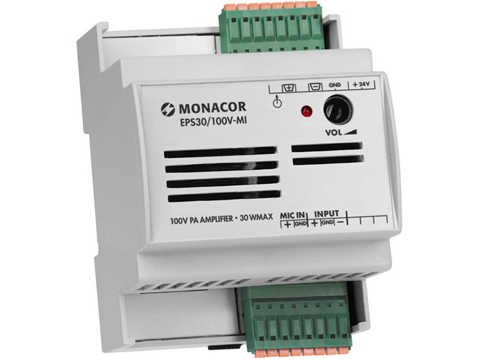 Monacor EPS30/100V-MI Amplificador para megafonía de 100 V