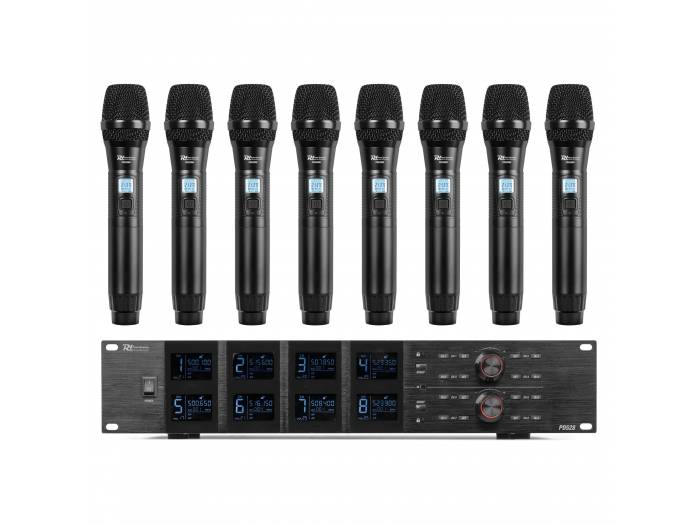 Power Dynamics   PD528 Set de micrófono inalámbrico UHF con 8 micrófonos de mano - 6