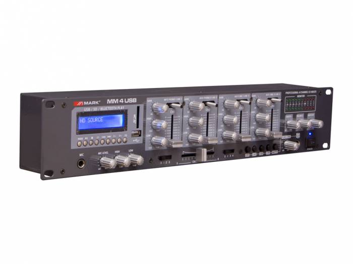 MARK MM 4 USB Mezclador con reproductor. 4 canales.
