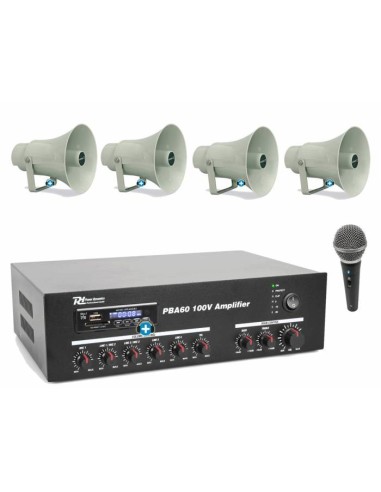PACK DE MEGAFONIA EXTERIOR 4T- Megafonia con 60W de potencia - basic