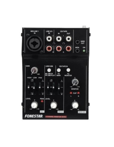 FONESTAR SM-303SC - Mezclador USB para PC