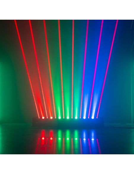 BeamZ Barra móvil Hyaden con 7 LED y 8 rayos láser