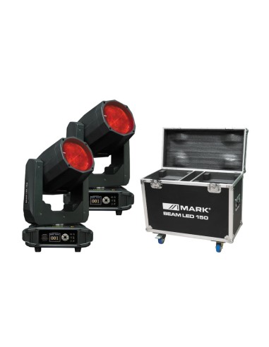 Mark 2x BEAM LED 150 + Rack (2 uds) — Cabeza móvil Beam 80W