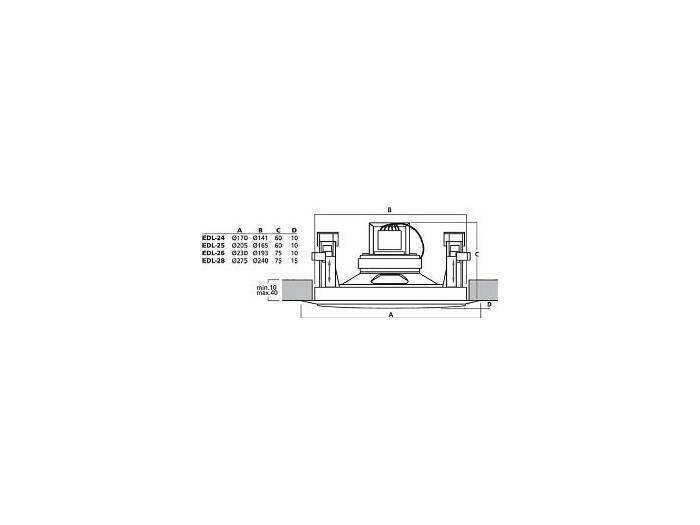 MONACOR EDL-28 - Altavoz de techo de linea de 100v - 6