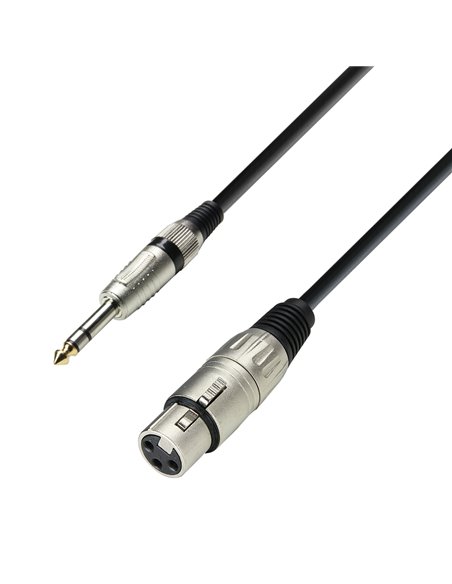 Adam Hall Cables 3 STAR BFV 0300 - Cable de Micro de XLR hembra a Jack 6,3 mm estéreo 3 m