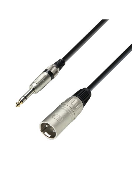 Adam Hall Cables 3 STAR BMV 0100 - Cable de Micro de XLR macho a Jack 6,3 mm estéreo 1 m
