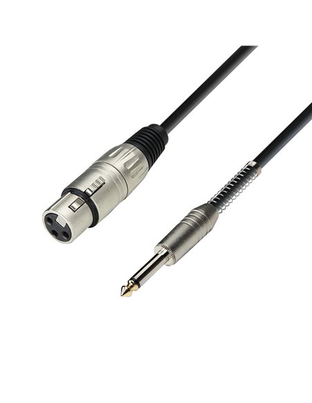 Adam Hall Cables 3 STAR MFP 0600 - Cable de Micro de XLR hembra a Jack 6,3 mm mono 6 m