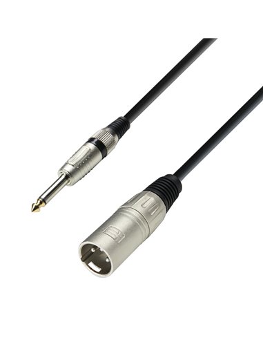 Adam Hall Cables 3 STAR MMP 1000 - Cable de Micro de XLR macho a Jack 6,3 mm mono 10 m