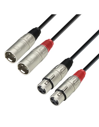 Adam Hall Cables 3 STAR TMF 0600 - Cable de audio de 2 conectores XLR macho a 2 conectores XLR hembra, 6 m