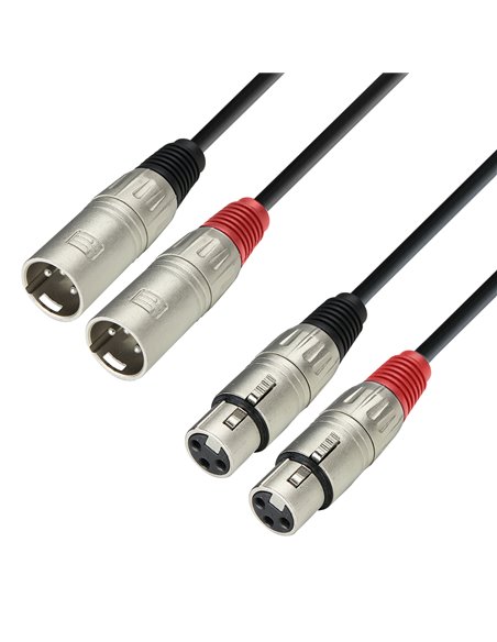 Adam Hall Cables 3 STAR TMF 0600 - Cable de audio de 2 conectores XLR macho a 2 conectores XLR hembra, 6 m