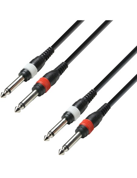 Adam Hall Cables 3 STAR TPP 0300 - Cable de Audio de 2 Jacks 6,3 mm mono a 2 Jacks 6,3 mm mono 3 m