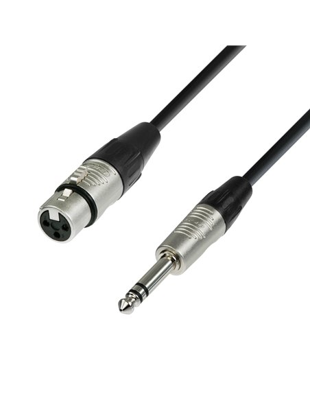 Adam Hall Cables 4 STAR BFV 0300 - Cable de Micro REAN de XLR hembra a Jack 6,3 mm estéreo 3 m