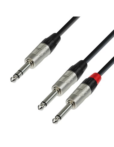 Adam Hall Cables 4 STAR YVPP 0300 - Cable de Audio REAN de Jack 6,3 mm estéreo a 2 Jacks 6,3 mm mono 3 m