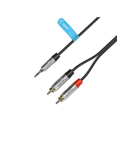 Adam Hall Cables 4 STAR YWCC 0300 - Cable de Audio REAN de Minijack 3,5 mm estéreo a 2 RCA macho 3 m