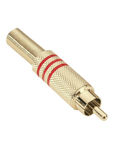 Adam Hall Connectors 7623 RED - Conector aéreo RCA dorado rojo