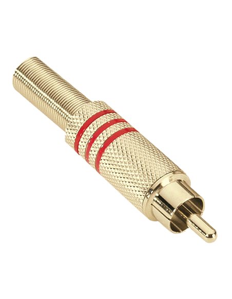 Adam Hall Connectors 7623 RED - Conector aéreo RCA dorado rojo