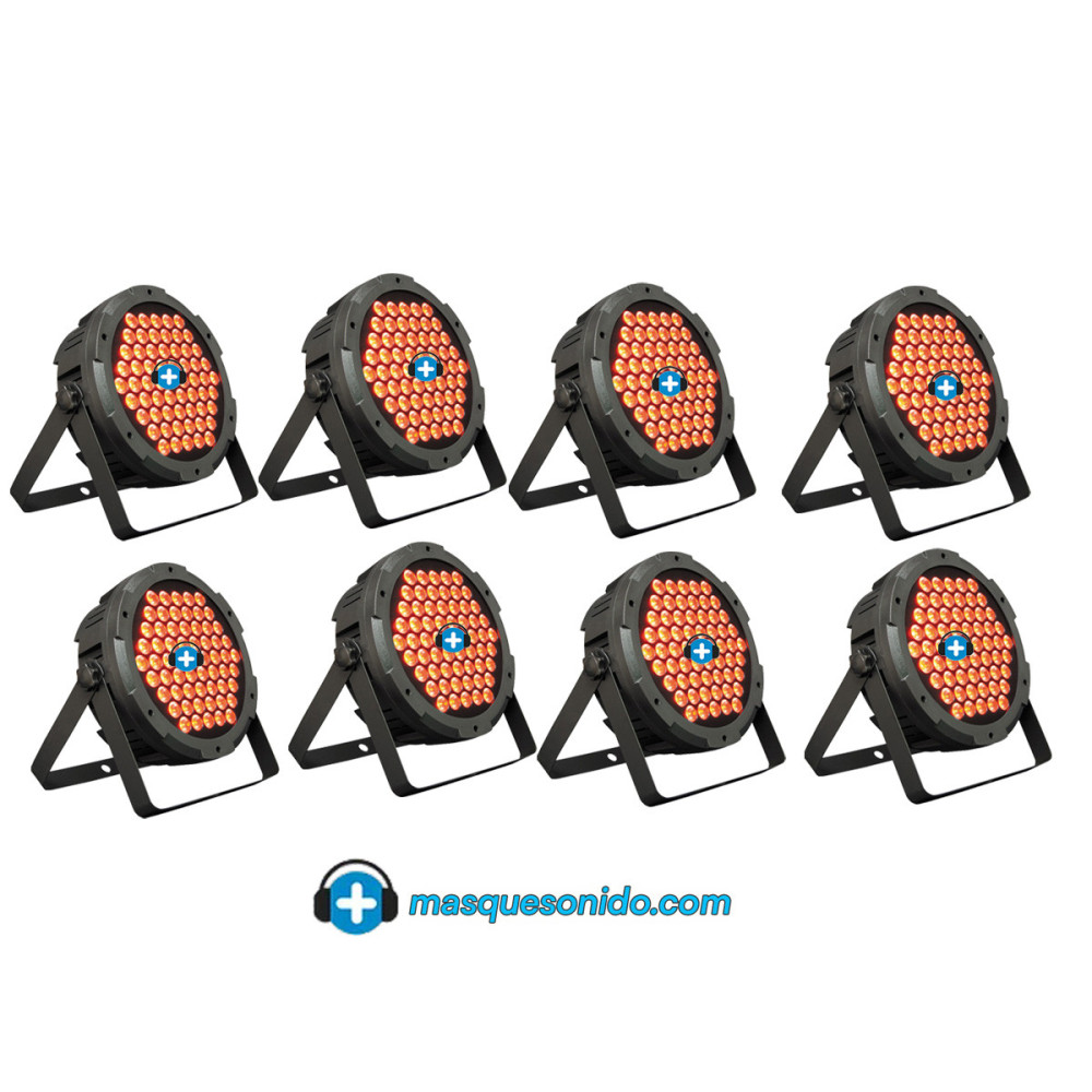 Pack Rental Pro: 8x SuperParLED Eco 85 + Cableado