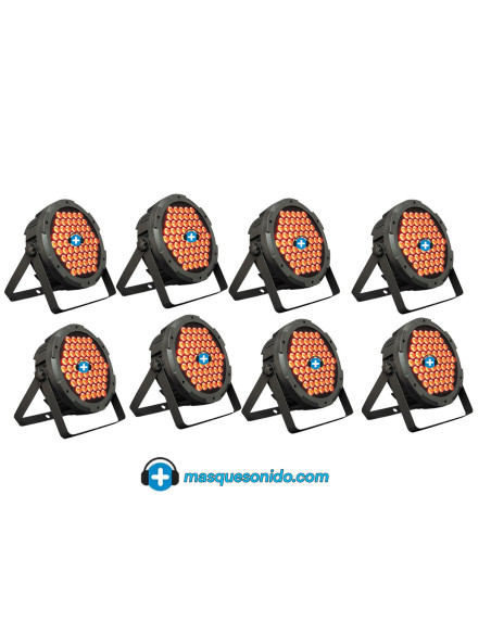 Pack Rental Pro: 8x SuperParLED Eco 85 + Cableado
